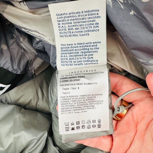 Moncler Genius Muted Cream Blue Gray Sage Army Paint Swatch Hooded Down Jacket S - Picture 13 of 16